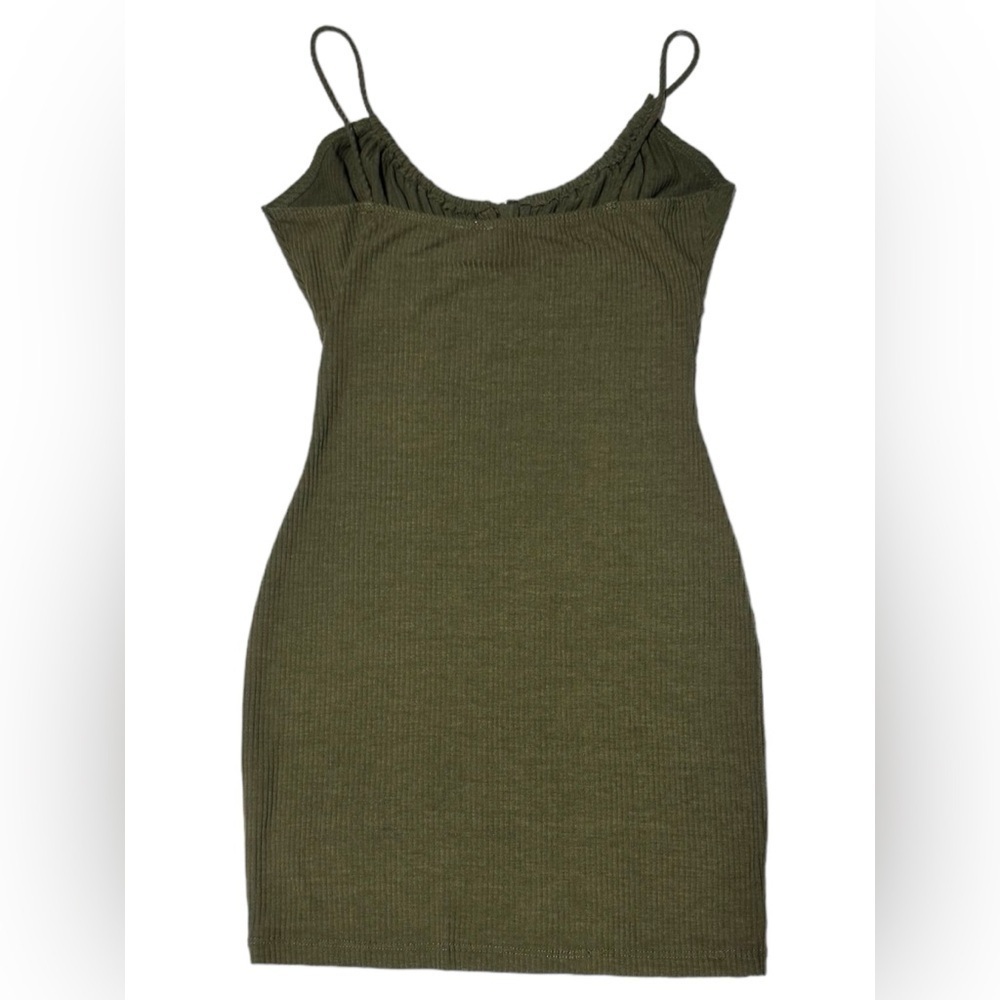 Windsor Whats the Scoop Olive Mini Dress Women’s Size Small Ribbed - Picture 13 of 16